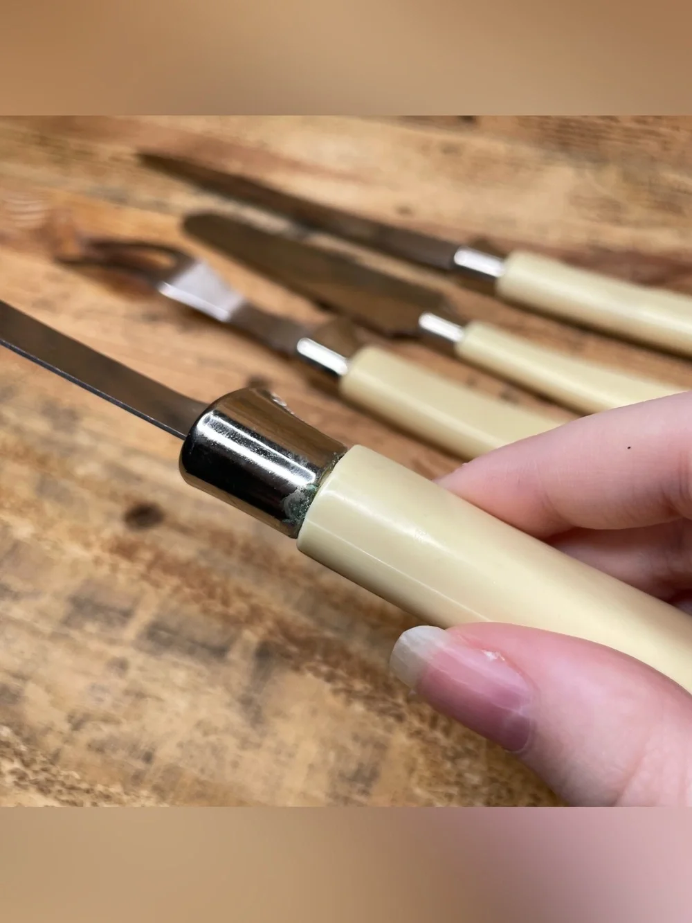 VINTAGE Sheffield Fleur D'Or Stainless Steak Knives, Carving Set,  Cake & Frozen
